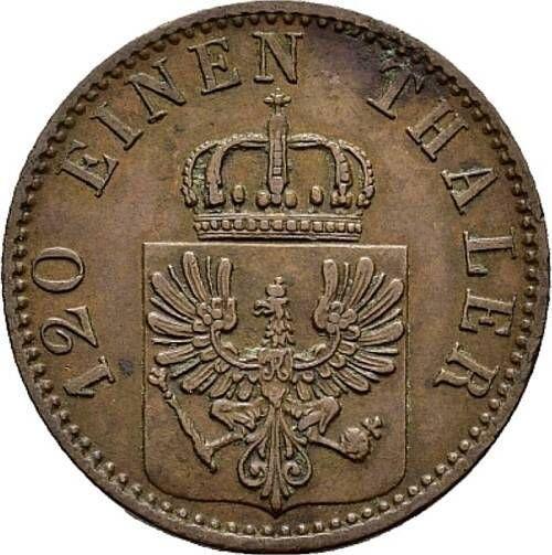 Аверс монеты - 3 пфеннига 1868 года B - цена  монеты - Пруссия, Вильгельм I
