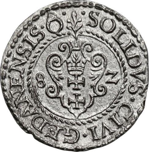 Obverse Schilling (Szelag) 1582 "Danzig" - Silver Coin Value - Poland, Stephen Bathory