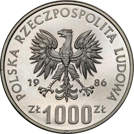 Awers monety - PRÓBA 1000 złotych 1986 MW EO "Władysław I Łokietek" Nikiel - cena  monety - Polska, PRL