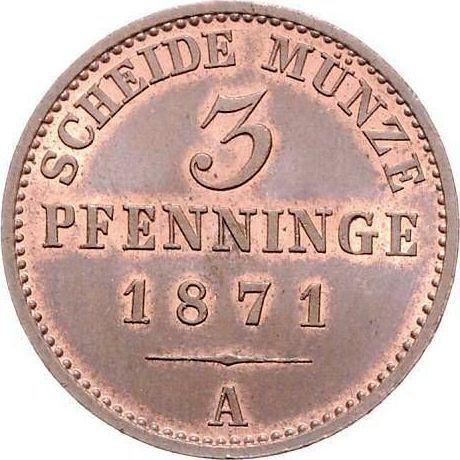 Реверс монеты - 3 пфеннига 1871 года A - цена  монеты - Пруссия, Вильгельм I