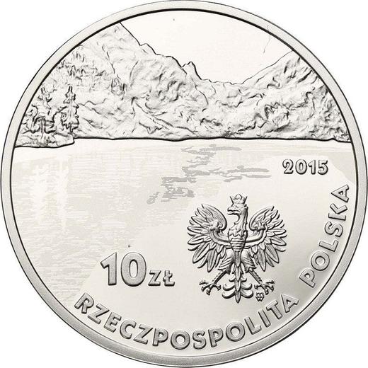 Anverso 10 eslotis 2015 MW "150 aniversario de Kazimierz Przerwa-Tetmajer" - valor de la moneda de plata - Polonia, República moderna