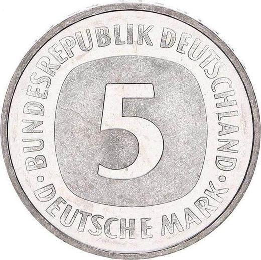 Аверс монеты - 5 марок 1991 года G - цена  монеты - Германия, ФРГ