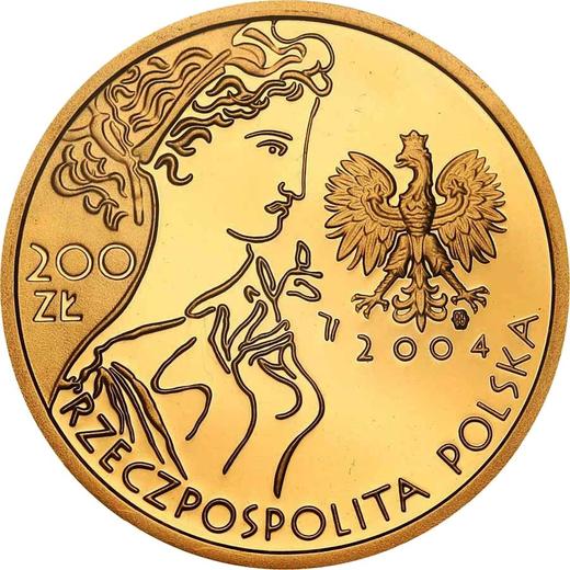 Аверс монеты - 200 злотых 2004 года MW RK "XXVIII летние Олимпийские Игры - Афины 2004" - цена золотой монеты - Польша, III Республика после деноминации