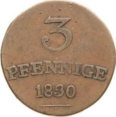 Реверс монеты - 3 пфеннига 1830 года - цена  монеты - Саксен-Веймар-Эйзенах, Карл Фридрих