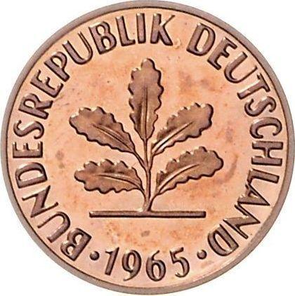 Реверс монеты - 2 пфеннига 1965 года F - цена  монеты - Германия, ФРГ