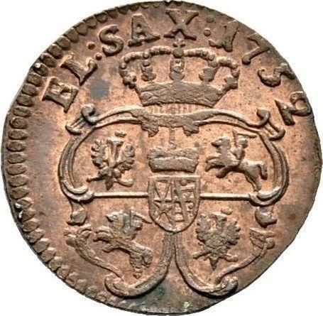 Rewers monety - Szeląg 1752 "Koronny" - cena  monety - Polska, August III