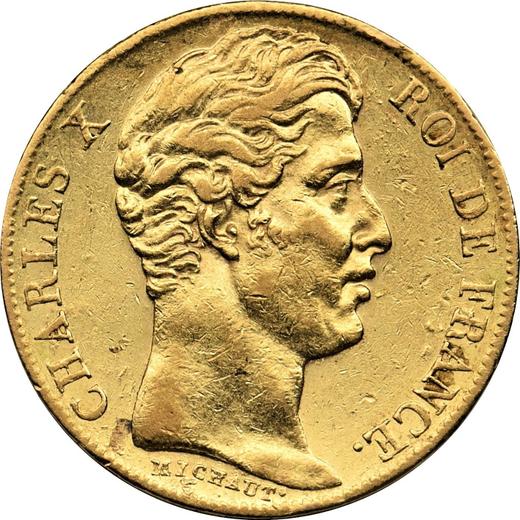 Awers monety - 20 franków 1827 A "Typ 1825-1830" Paryż - cena złotej monety - Francja, Karol X