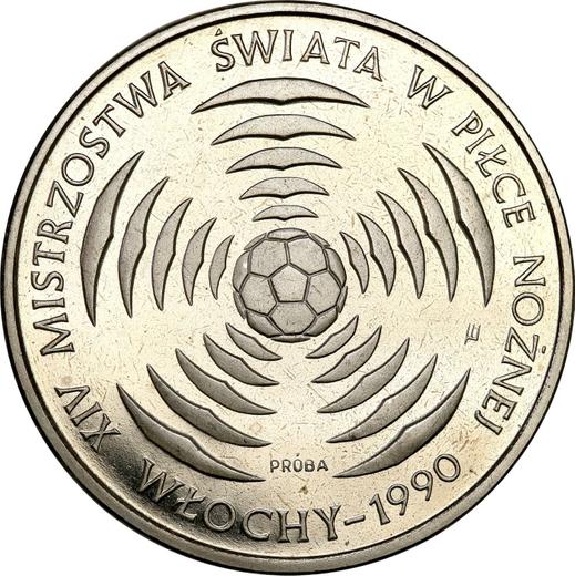 Reverso Pruebas 200 eslotis 1988 MW ET "Copa Mundial de Fútbol de 1990" Níquel - valor de la moneda  - Polonia, República Popular
