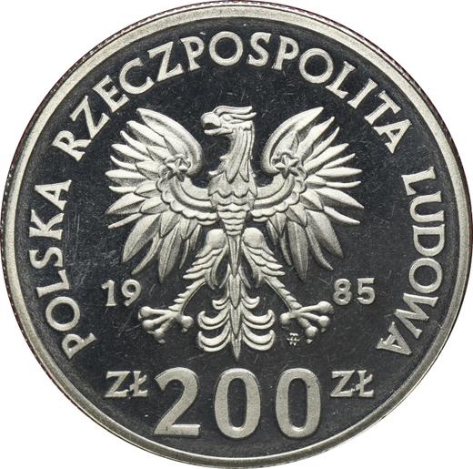 Аверс монеты - Пробные 200 злотых 1985 года MW SW "Центр здоровья матери" Цинк - цена  монеты - Польша, Народная Республика