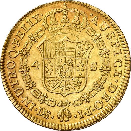 Rewers monety - 4 escudo 1787 IJ - cena złotej monety - Peru, Karol III