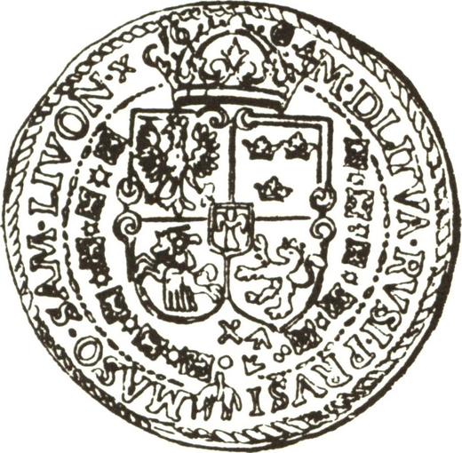 Rewers monety - 10 Dukatów (Portugał) 1604 - cena złotej monety - Polska, Zygmunt III