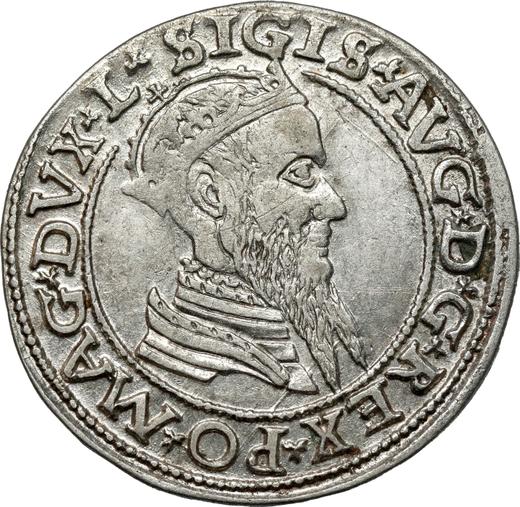Аверс монеты - Чворак (4 гроша) 1566 года "Литва" - цена серебряной монеты - Польша, Сигизмунд II Август