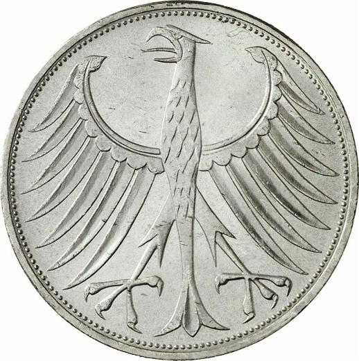 Реверс монеты - 5 марок 1971 года D - цена серебряной монеты - Германия, ФРГ