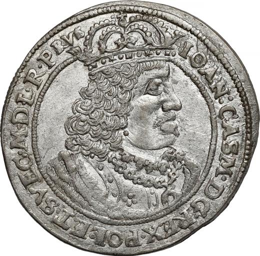 Аверс монеты - Орт (18 грошей) 1659 года HDL "Торунь" - цена серебряной монеты - Польша, Ян II Казимир