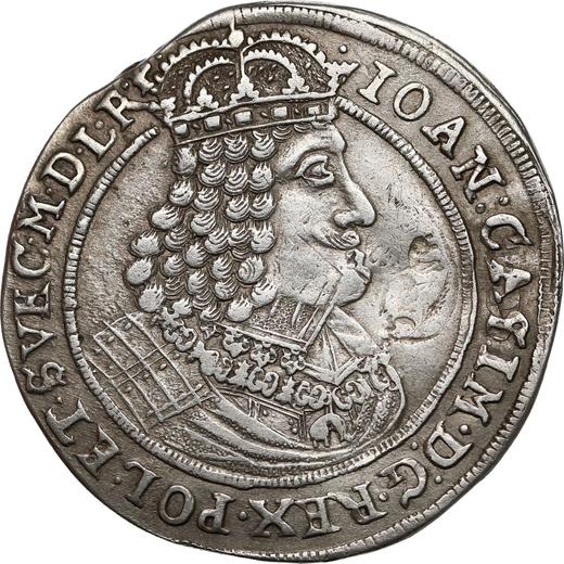 Аверс монеты - Орт (18 грошей) 1650 года HDL "Торунь" - цена серебряной монеты - Польша, Ян II Казимир