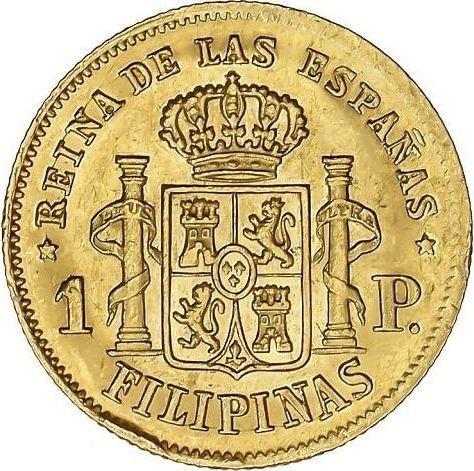 Rewers monety - 1 peso 1864 - cena złotej monety - Filipiny, Izabela II