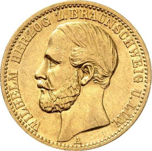 Аверс монеты - 20 марок 1875 года A "Брауншвейг" - цена золотой монеты - Германия, Германская Империя