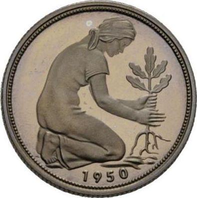 Reverso 50 Pfennige 1950 J - valor de la moneda  - Alemania, RFA