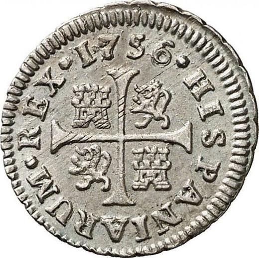 Revers 1/2 Real (Medio Real) 1756 M JB - Silbermünze Wert - Spanien, Ferdinand VI