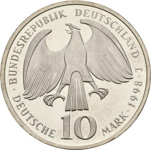 Rewers monety - 10 marek 1998 D "Pokój westfalski" - cena srebrnej monety - Niemcy, RFN