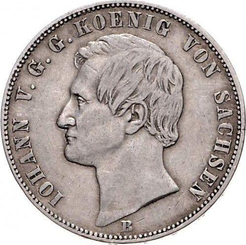 Аверс монеты - Талер 1861 года B "Тип 1861-1871" - цена серебряной монеты - Саксония-Альбертина, Иоганн