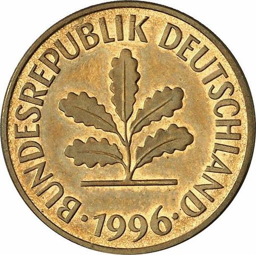 Реверс монеты - 5 пфеннигов 1996 года A - цена  монеты - Германия, ФРГ