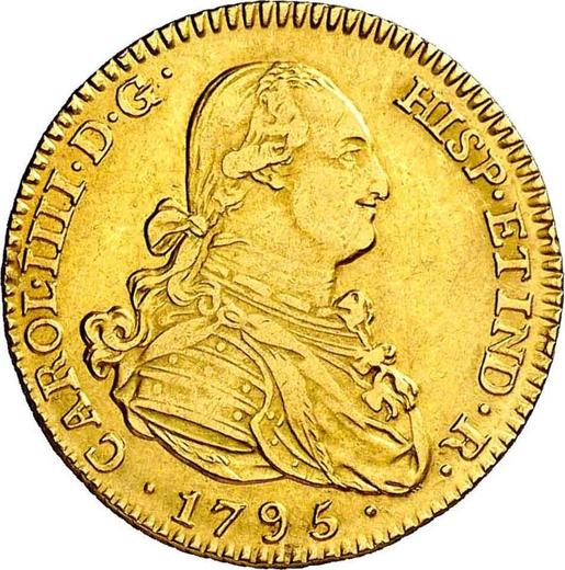 Obverse 2 Escudos 1795 M MF - Gold Coin Value - Spain, Charles IV
