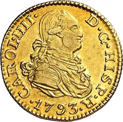 Аверс монеты - 1/2 эскудо 1793 года M MF - цена золотой монеты - Испания, Карл IV