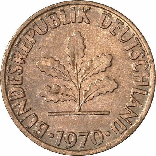Реверс монеты - 2 пфеннига 1970 года F - цена  монеты - Германия, ФРГ