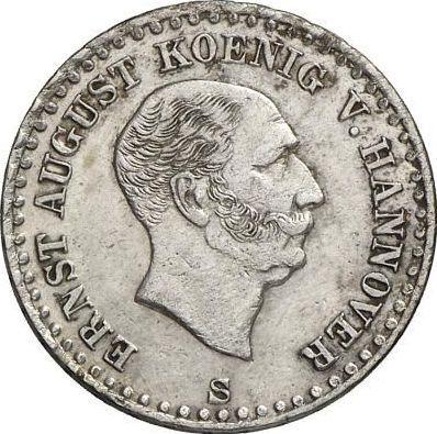 Аверс монеты - 1/12 талера 1844 года S - цена серебряной монеты - Ганновер, Эрнст Август