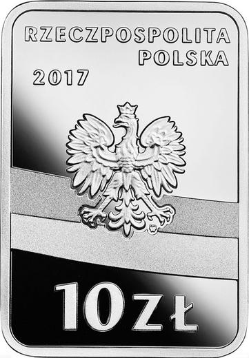 Аверс монеты - 10 злотых 2017 года MW "Роман Дмовский" - цена серебряной монеты - Польша, III Республика после деноминации
