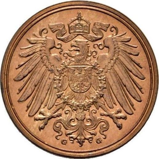 Reverso 1 Pfennig 1906 G "Tipo 1890-1916" - valor de la moneda  - Alemania, Imperio alemán