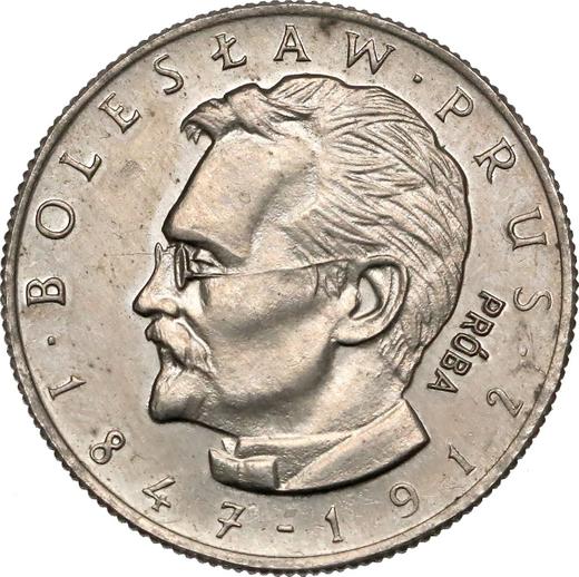 Reverso Pruebas 10 eslotis 1975 MW "Centenario de la muerte de Bolesław Prus" Cuproníquel - valor de la moneda  - Polonia, República Popular