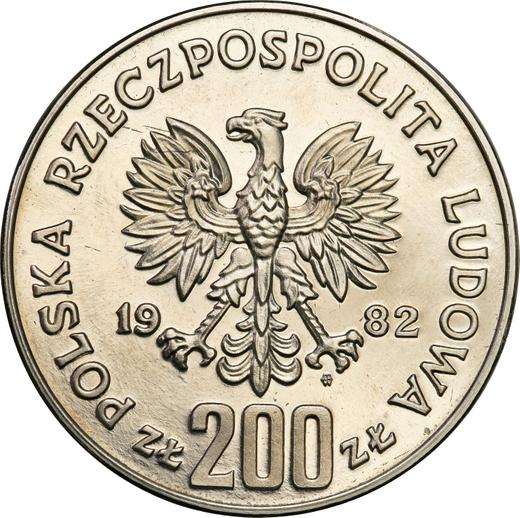 Аверс монеты - Пробные 200 злотых 1982 года MW EO "Болеслав III Кривоустый" Никель - цена  монеты - Польша, Народная Республика