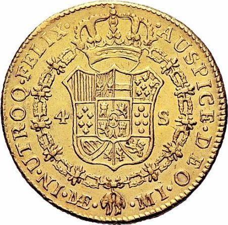 Revers 4 Escudos 1781 MI - Goldmünze Wert - Peru, Karl III