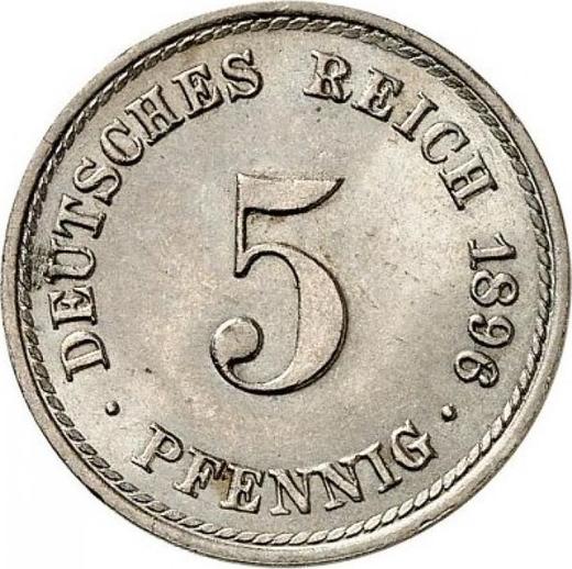 Anverso 5 Pfennige 1896 A "Tipo 1890-1915" - valor de la moneda  - Alemania, Imperio alemán