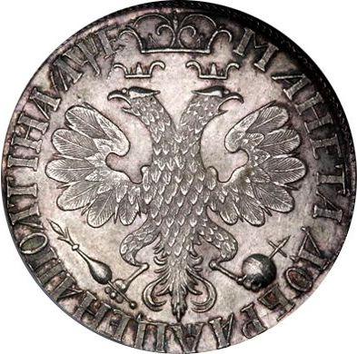 Revers Poltina (1/2 Rubel) ҂АΨE (1705) "Porträt von F. Alexeev" Neuprägung Schräg gerippter Rand - Silbermünze Wert - Rußland, Peter I