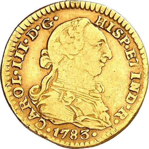 Аверс монеты - 1 эскудо 1783 года Mo FF - цена золотой монеты - Мексика, Карл III