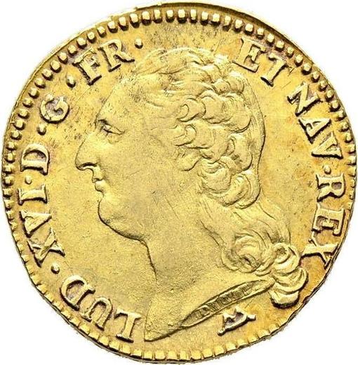 Аверс монеты - Луидор 1786 года N Монпелье - цена золотой монеты - Франция, Людовик XVI