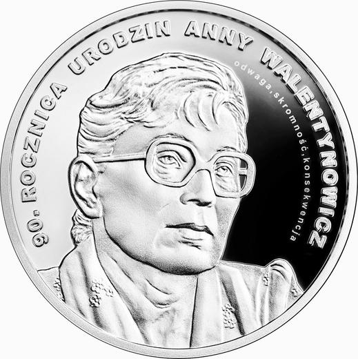 Reverso 10 eslotis 2019 "90 aniversario de Anna Walentynowicz" - valor de la moneda de plata - Polonia, República moderna
