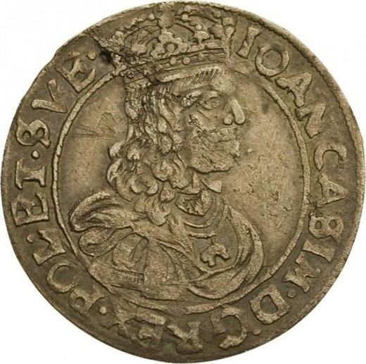 Anverso Szostak (6 groszy) 1662 AC-PT "Retrato en marco redondo" - valor de la moneda de plata - Polonia, Juan II Casimiro