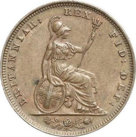 Реверс монеты - Фартинг 1827 года - цена  монеты - Великобритания, Георг IV