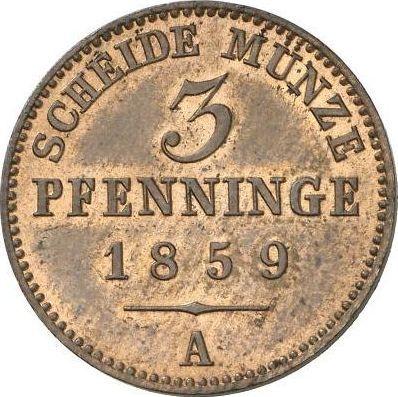 Реверс монеты - 3 пфеннига 1859 года A - цена  монеты - Пруссия, Фридрих Вильгельм IV