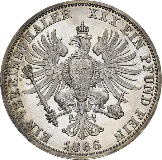 Реверс монеты - Талер 1866 года A "Победа в войне" - цена серебряной монеты - Пруссия, Вильгельм I