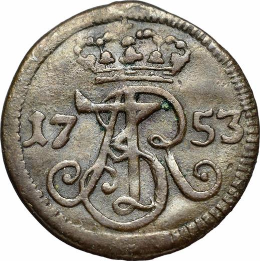 Аверс монеты - Шеляг 1753 года WR "Гданьский" - цена  монеты - Польша, Август III