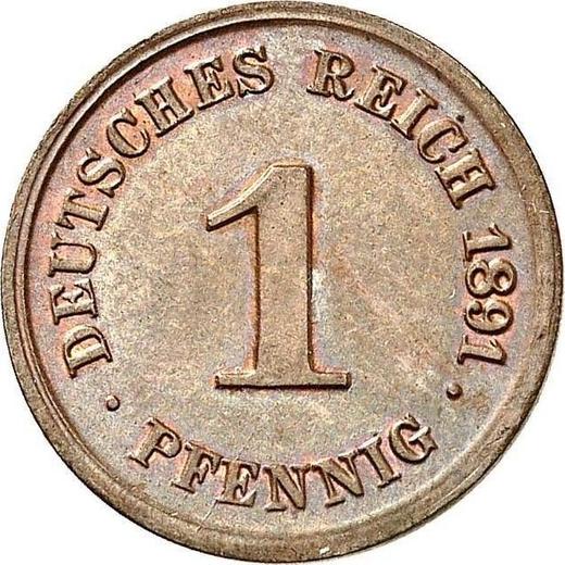 Аверс монеты - 1 пфенниг 1891 года G "Тип 1890-1916" - цена  монеты - Германия, Германская Империя