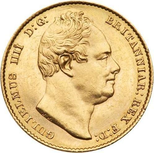 Аверс монеты - Соверен 1832 года WW - цена золотой монеты - Великобритания, Вильгельм IV