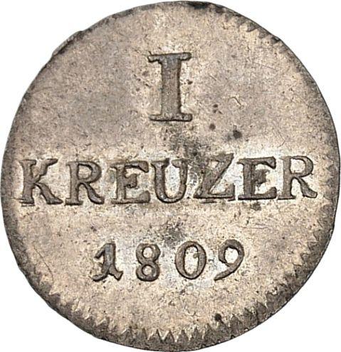 Reverso 1 Kreuzer 1809 G.H. L.M. "Tipo 1806-1809" - valor de la moneda de plata - Hesse-Darmstadt, Luis I