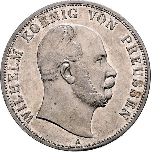 Obverse 2 Thaler 1866 A - Silver Coin Value - Prussia, William I