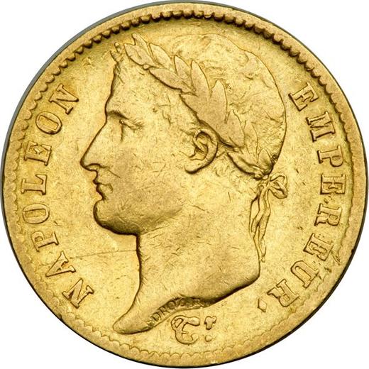 Аверс монеты - 20 франков 1813 года R "Тип 1809-1815" Рим - цена золотой монеты - Франция, Наполеон I